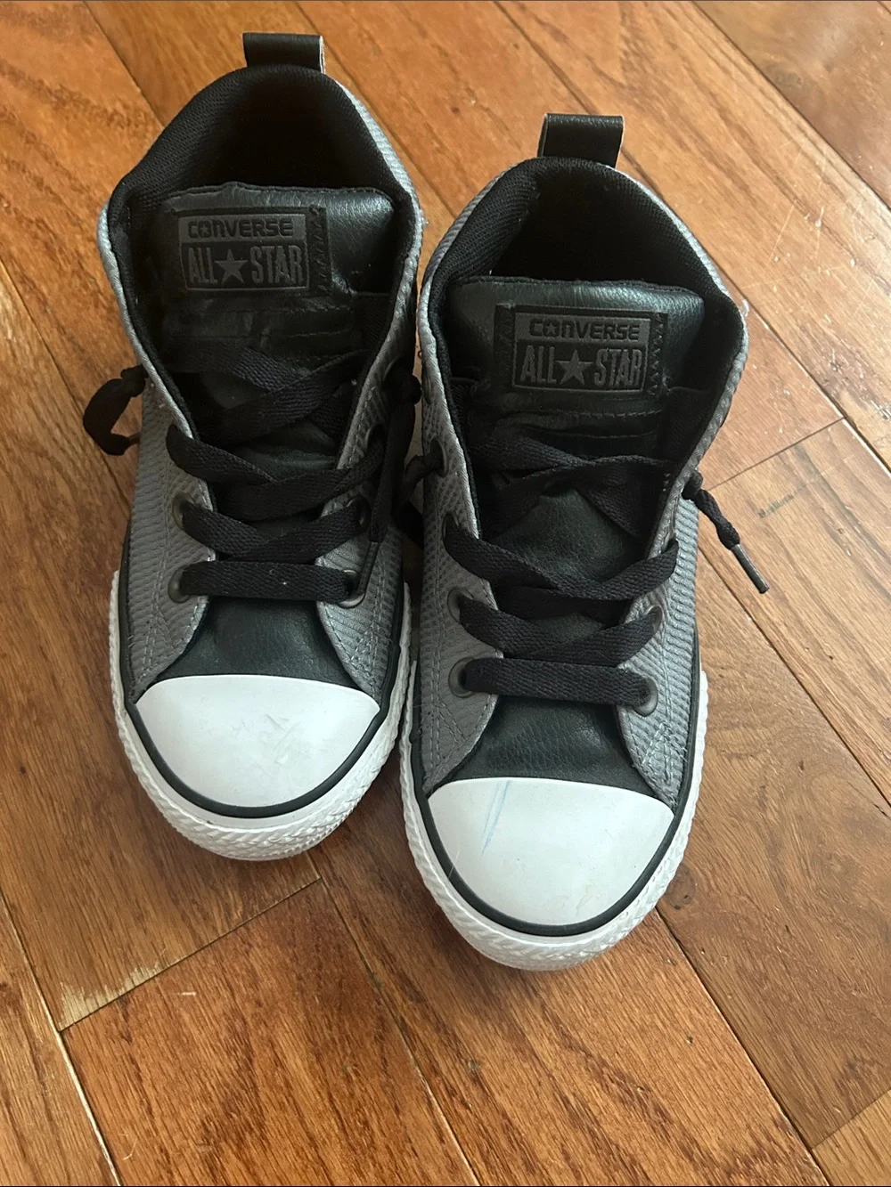 Converse Kids' Gray High-Top Sneakers with Black Accents
